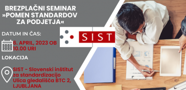 VABILO NA BREZPLAČNI SEMINAR "POMEN STANDARDOV ZA PODJETJA"