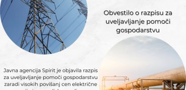 Obvestilo o razpisu Agencije Spirit Slovenija za uveljavljanje pomoči gospodarstvu